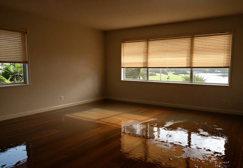 Flooded commercial space in Dulwich Hill before water extraction